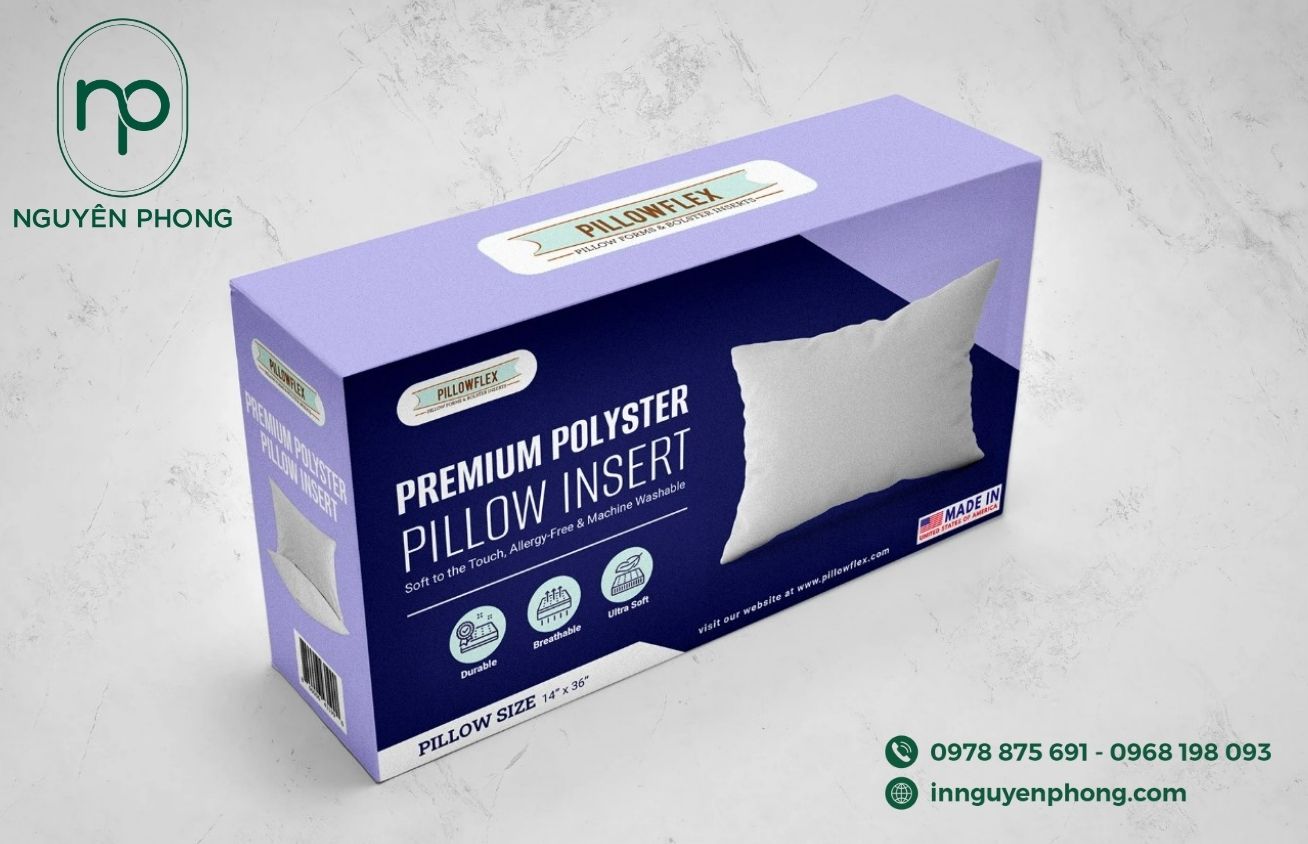 Mẫu hộp giấy đựng gối sáng tạo